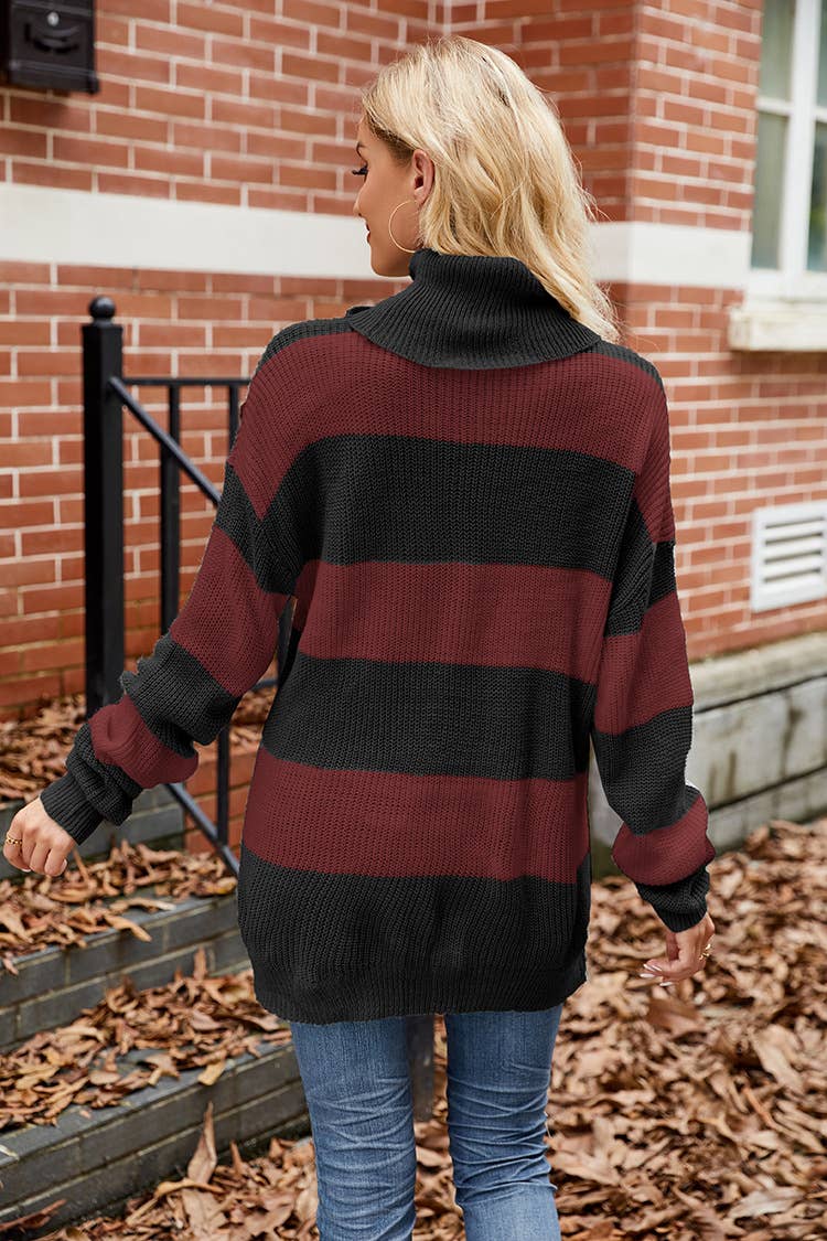 SLOUCHY CASUAL STRIPED SWEATER