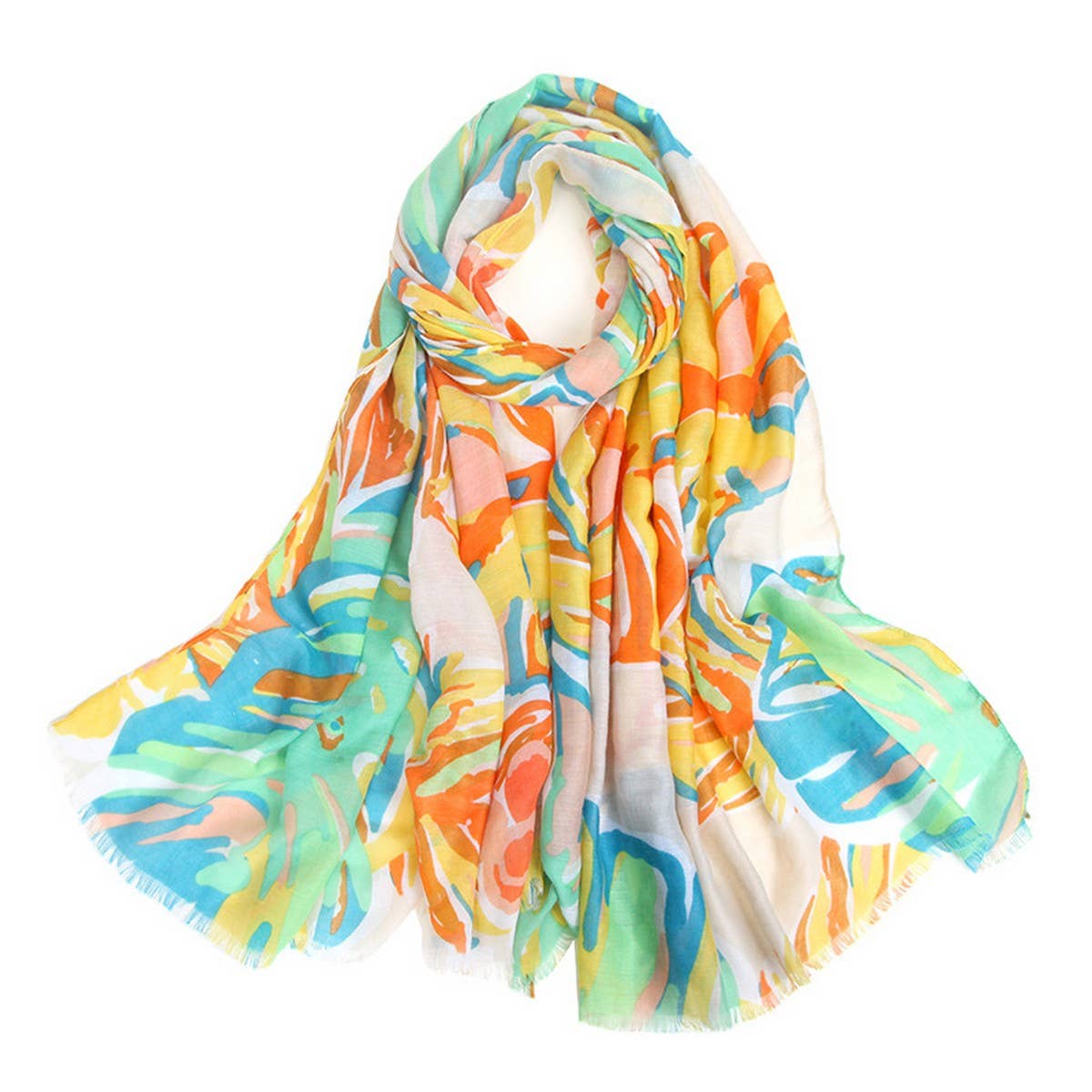 Spring Summer Scarf - Casual Silk Shawl for Women_CWASC0682