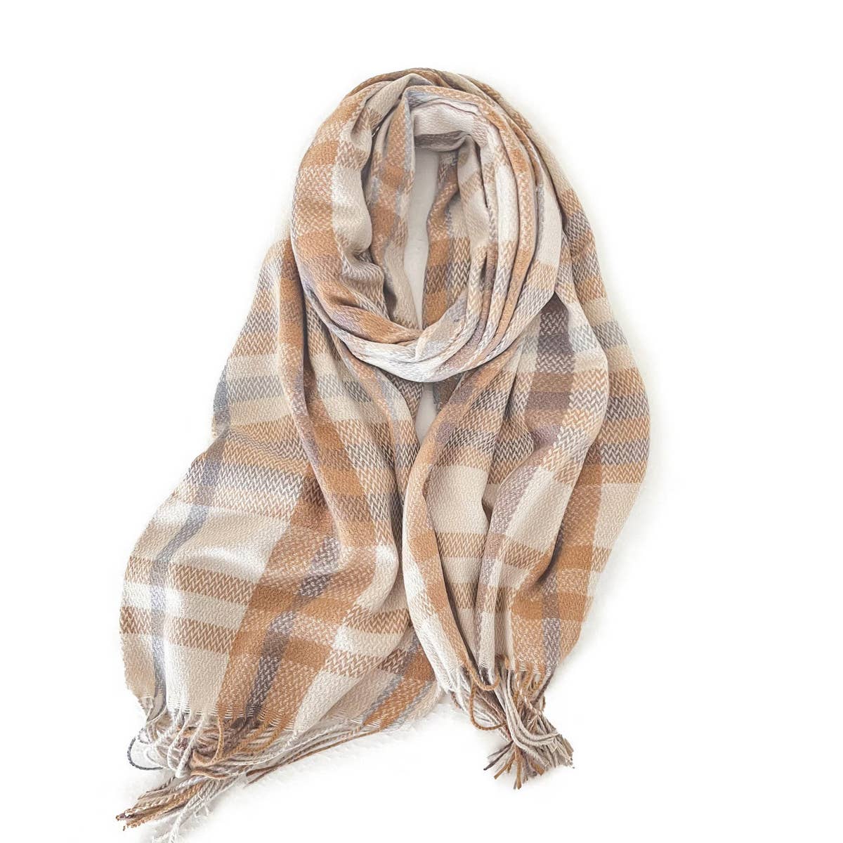 Thick Plaid Shawl Scarf ? Soft Warm Wrap for Women