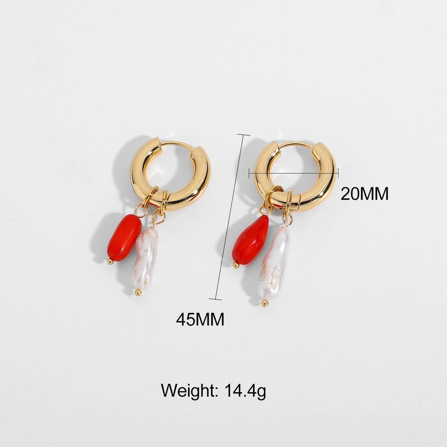 Trendy pearl element earrings