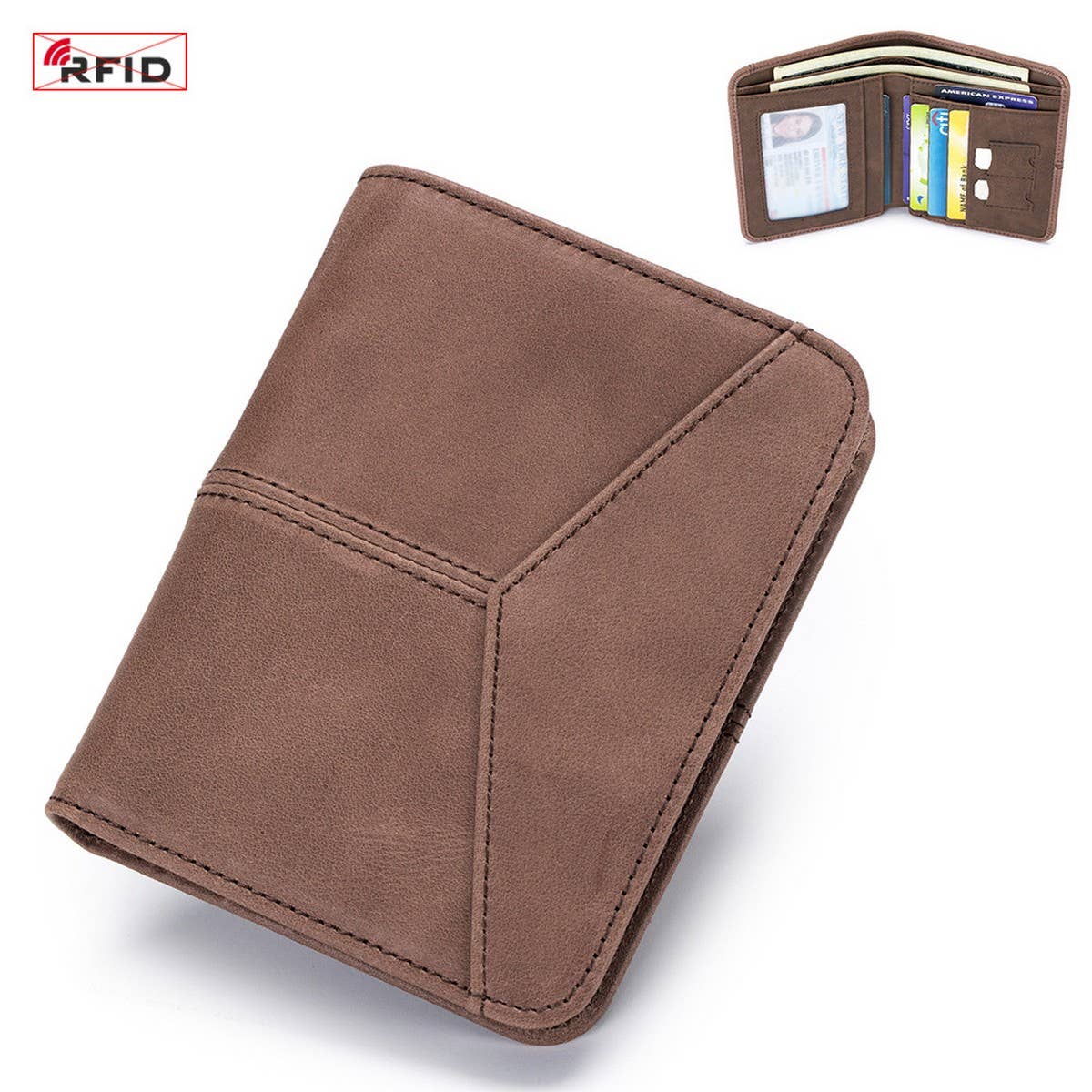 VINTAGE ANTI-THEFT MULTIFUNCTIONAL LEATHER WALLET_CWAB3821