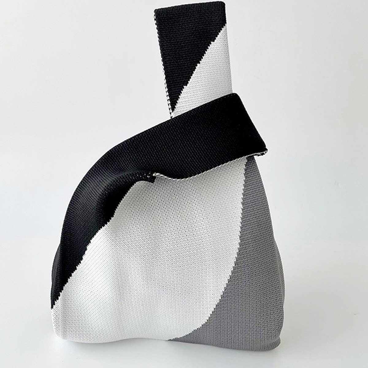 SIMPLE COLOR BLOCK KNITTED SHOULDER HANDBAG_CWAB1497