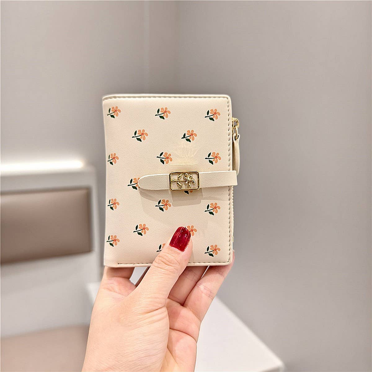 SMALL FRESH FLOWER PRINT SHORT WALLET_CWAB2550