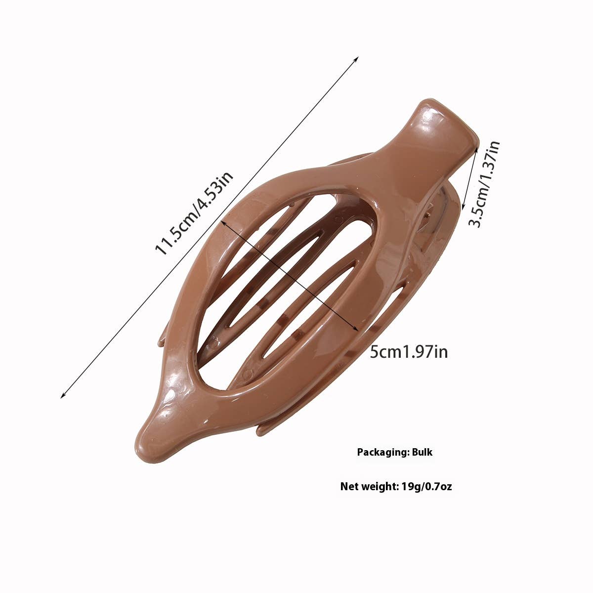 Glossy Matte Oval Hair Clip - Large Duckbill Style