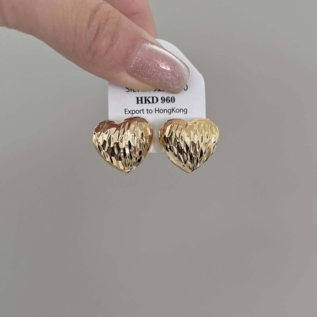 SEMI-CIRCLE THREE-DIMENSIONAL LOVE EARRINGS