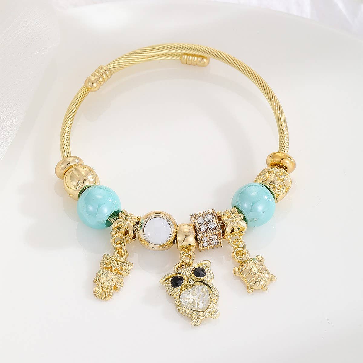 Gold Stainless Steel Dolphin Tail Bracelet