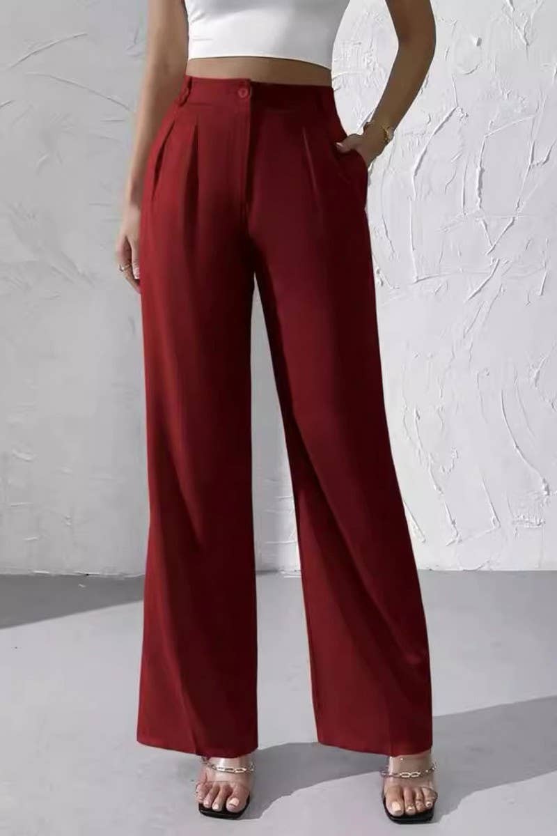 CWBLP1976_CHIC HIGH-WAISTED DRAPED WIDE LEG TROUSERS
