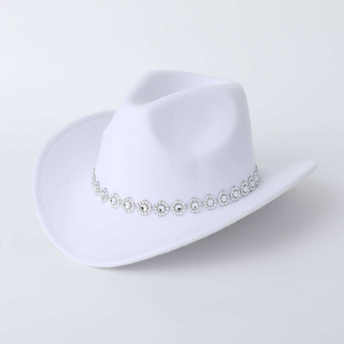 Sequin Spiral Brim Western Felt Fedora Hat_CWAH3634