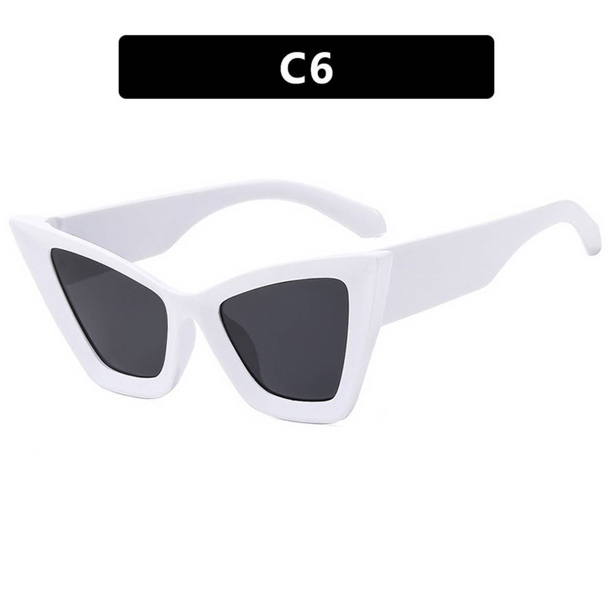 UV PROTECTION LARGE FRAME CAT EYE SUNGLASSES