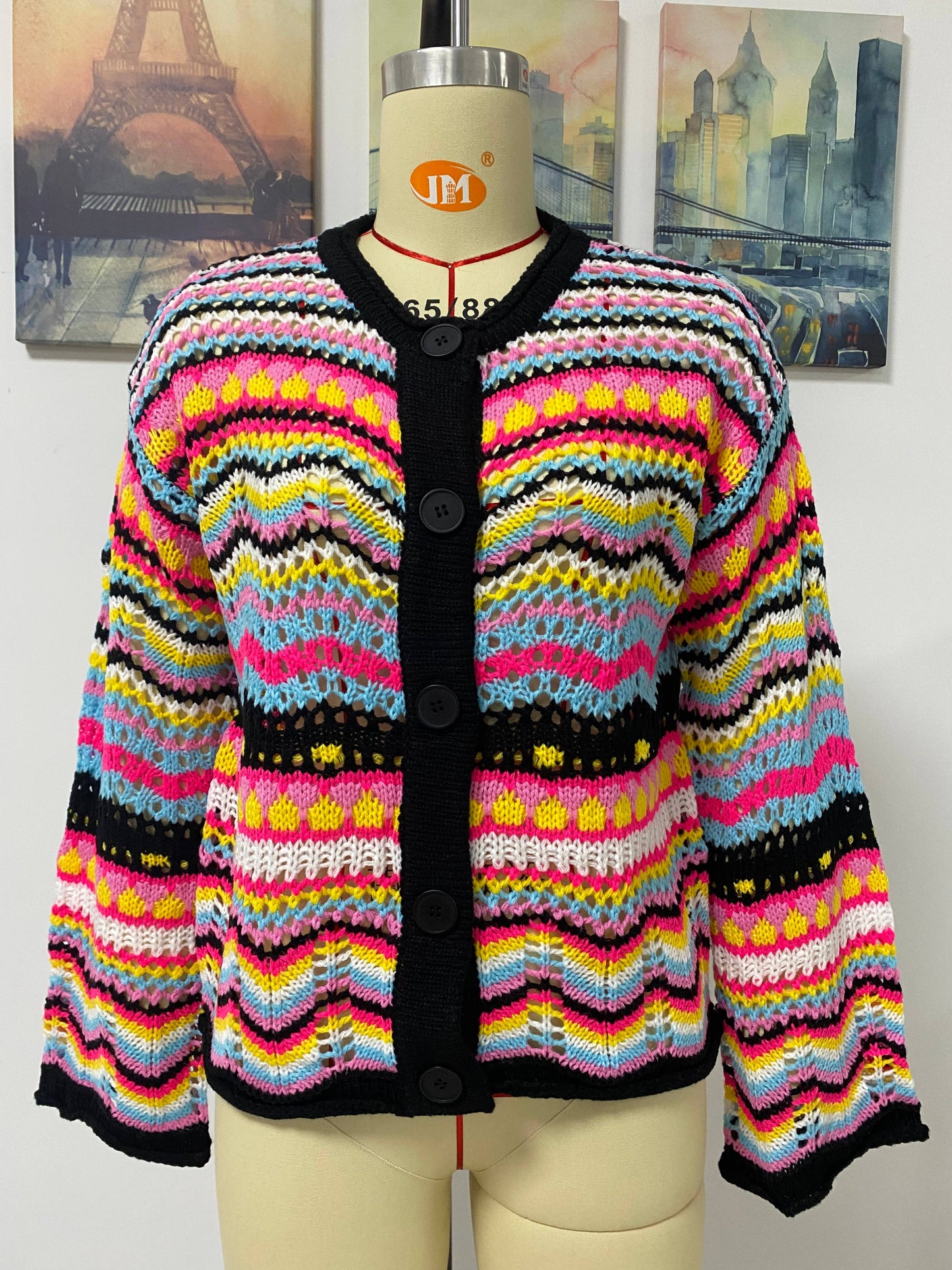 STRIPED SWEATER LOOSE RAINBOW KNITWEAR