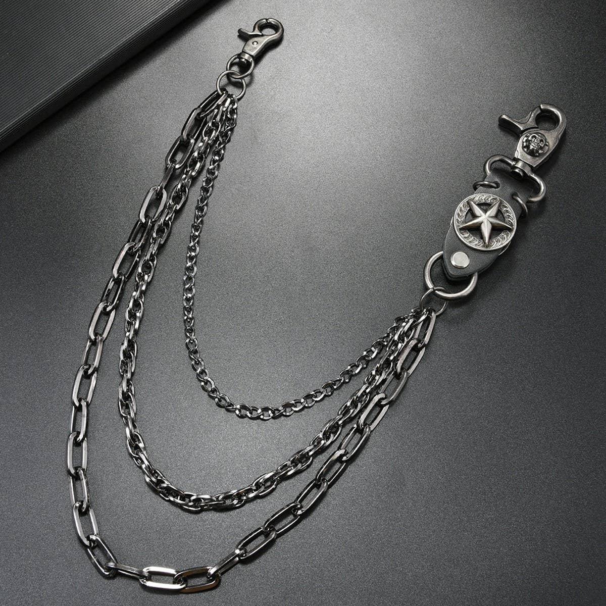 HIP HOP FIVE-POINTED STAR THREE-LAYER JEANS CHAIN