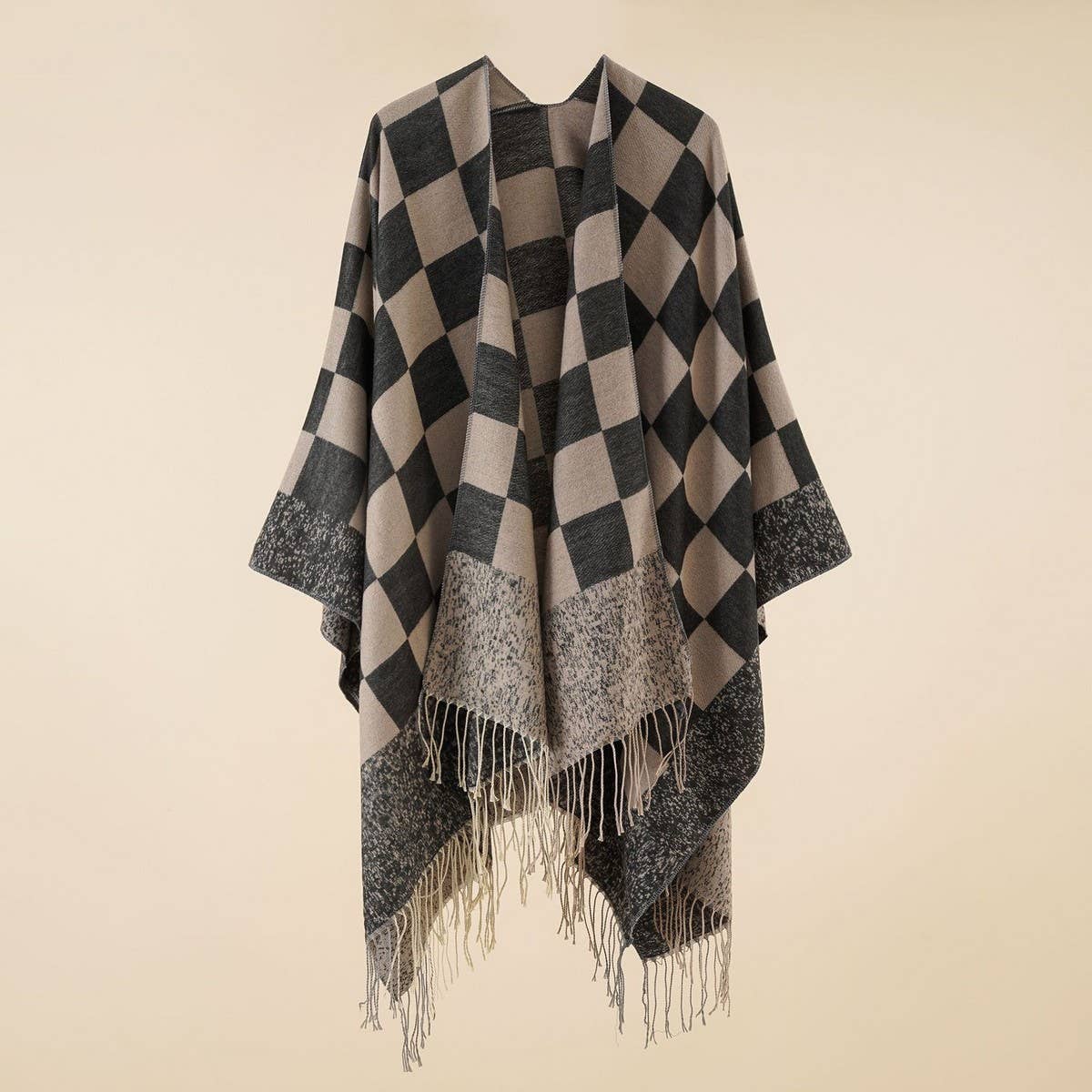 NEW WARM OUTERWEAR PLAID TASSEL SIMPLE SHAWL_CWMM2092