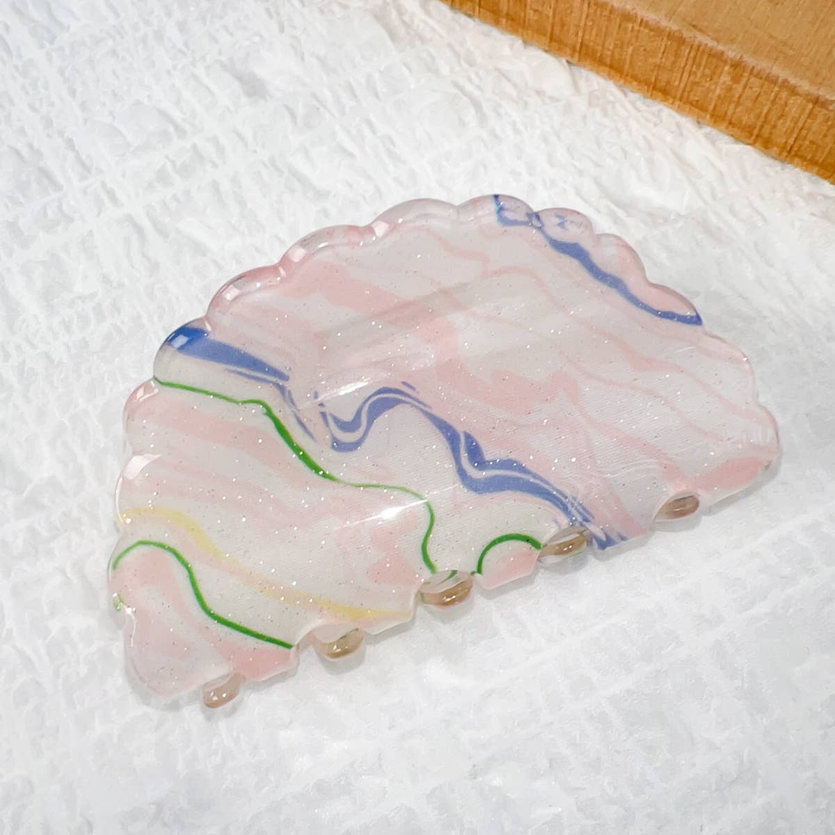 Oil paint-style acrylic gripper hair clips