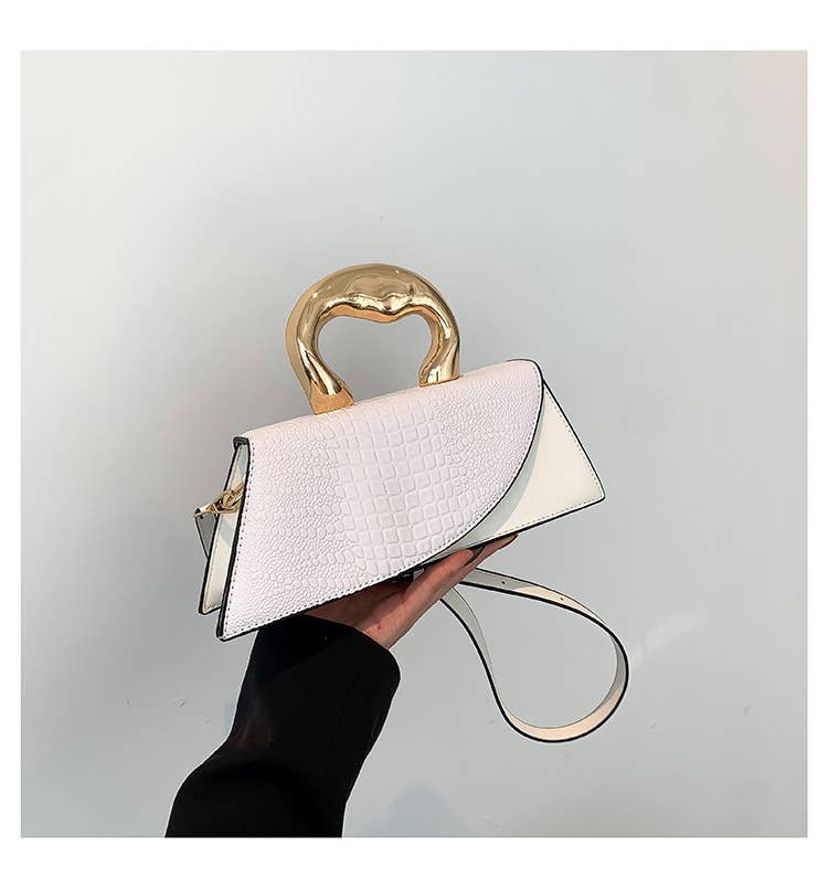 Stone-patterned retro crossbody small square bag