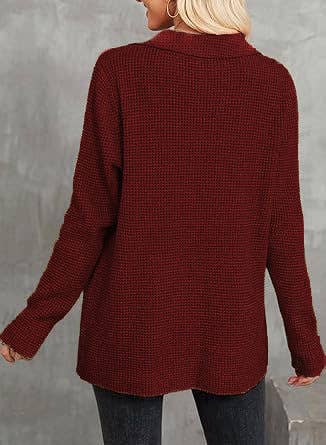 WAFFLE KNIT JACKET CASUAL BUTTON-DOWN SHIRT