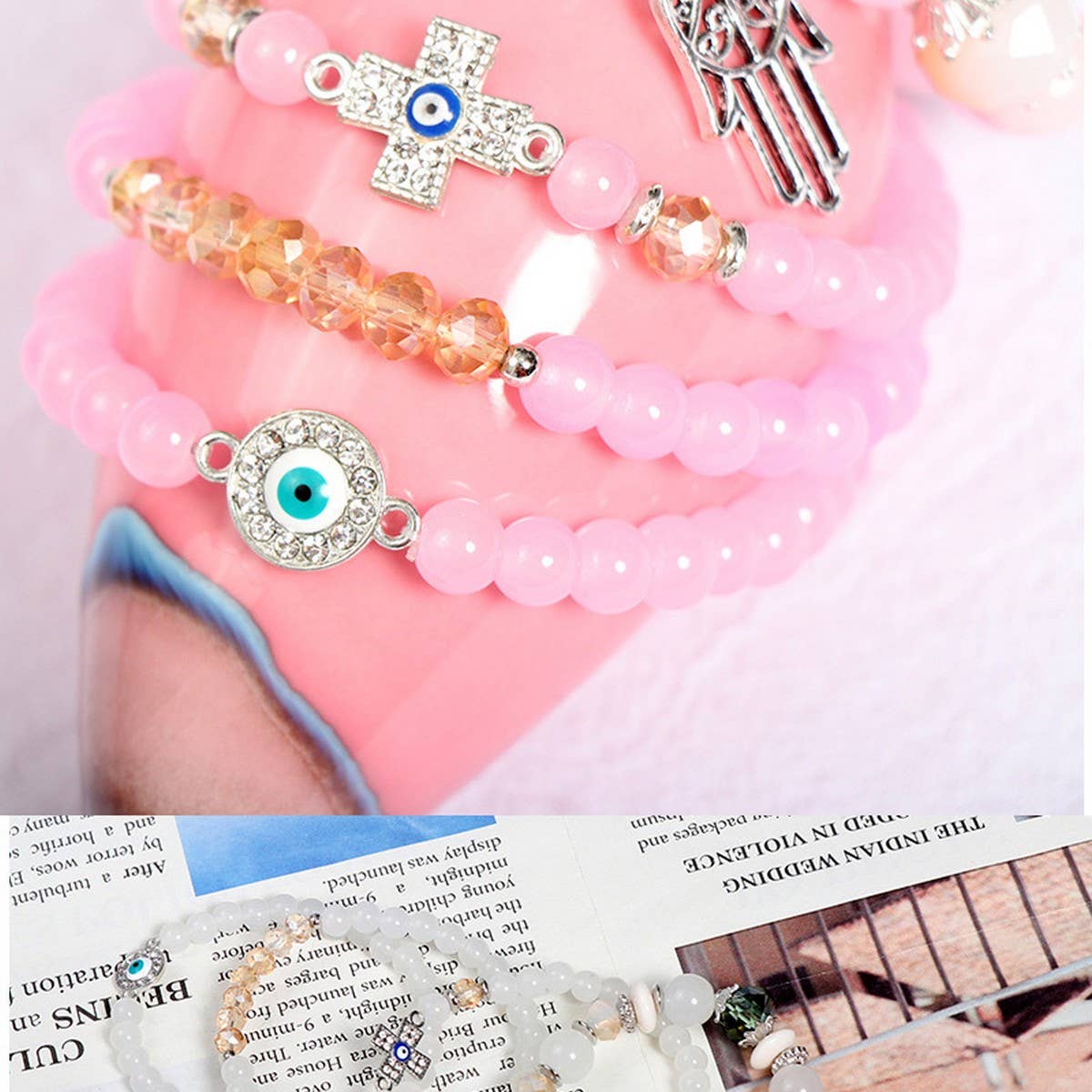 BOHEMIAN FASHION BEADED CREATIVE ELASTIC BRACELET_CWASC0698