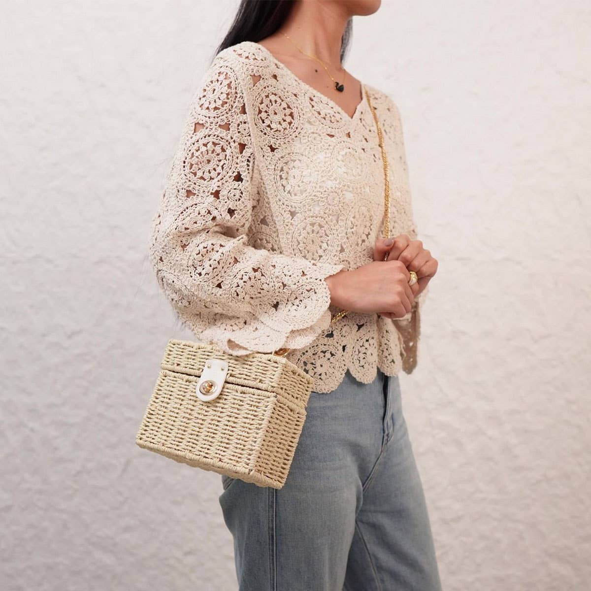 DUAL-PURPOSE LEISURE PAPER ROPE WOVEN BAG_CWAB4713