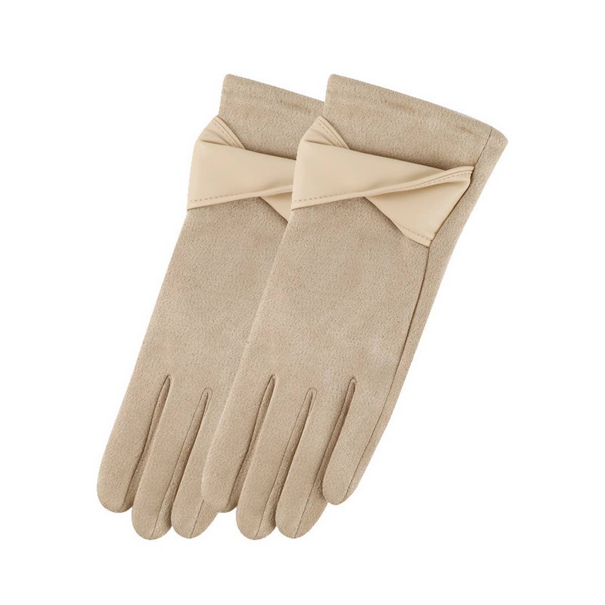 Bow Suede Gloves ??Touchscreen Warm Winter Design_CWMM2883