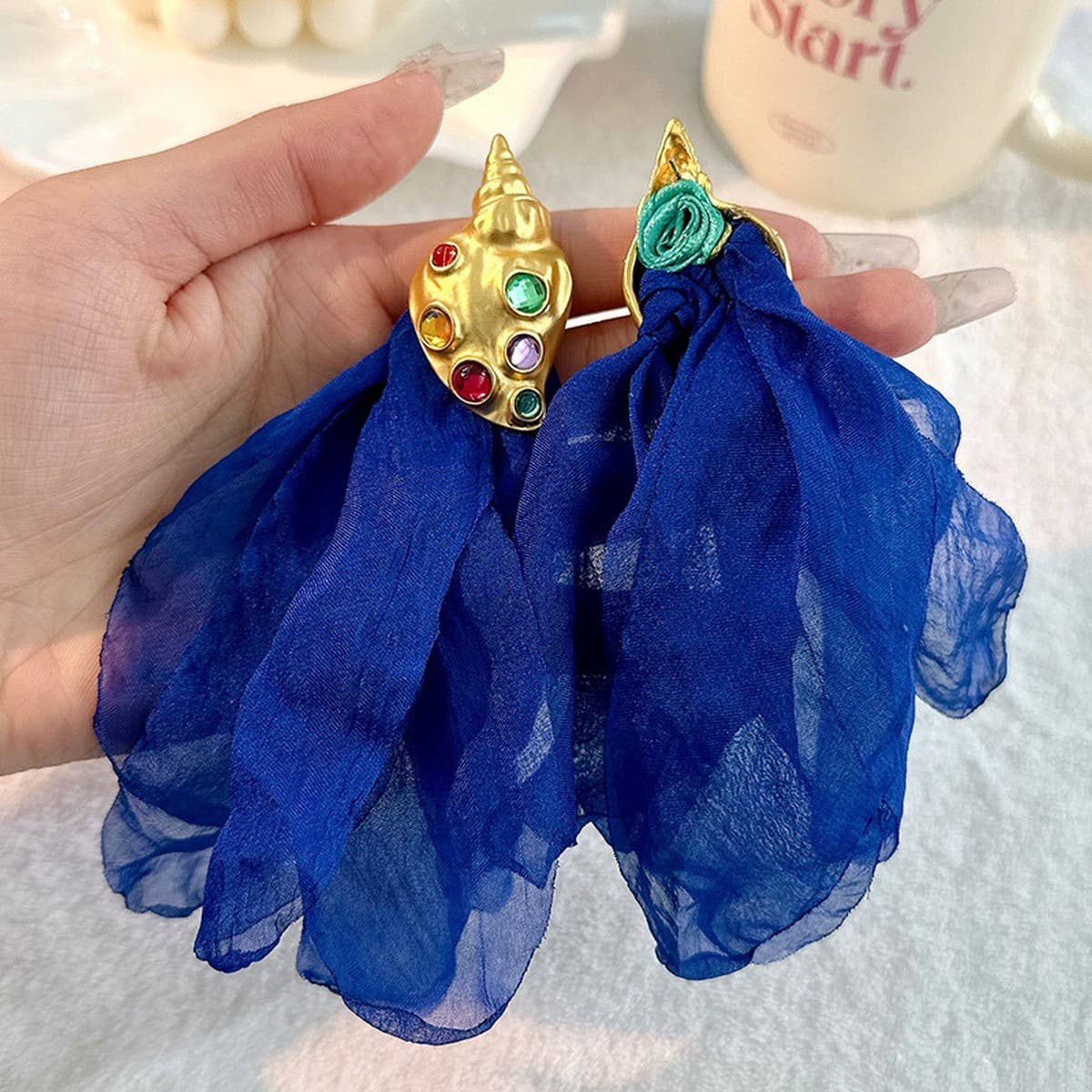 Handmade Floral Seashell Earrings ? Beach Style