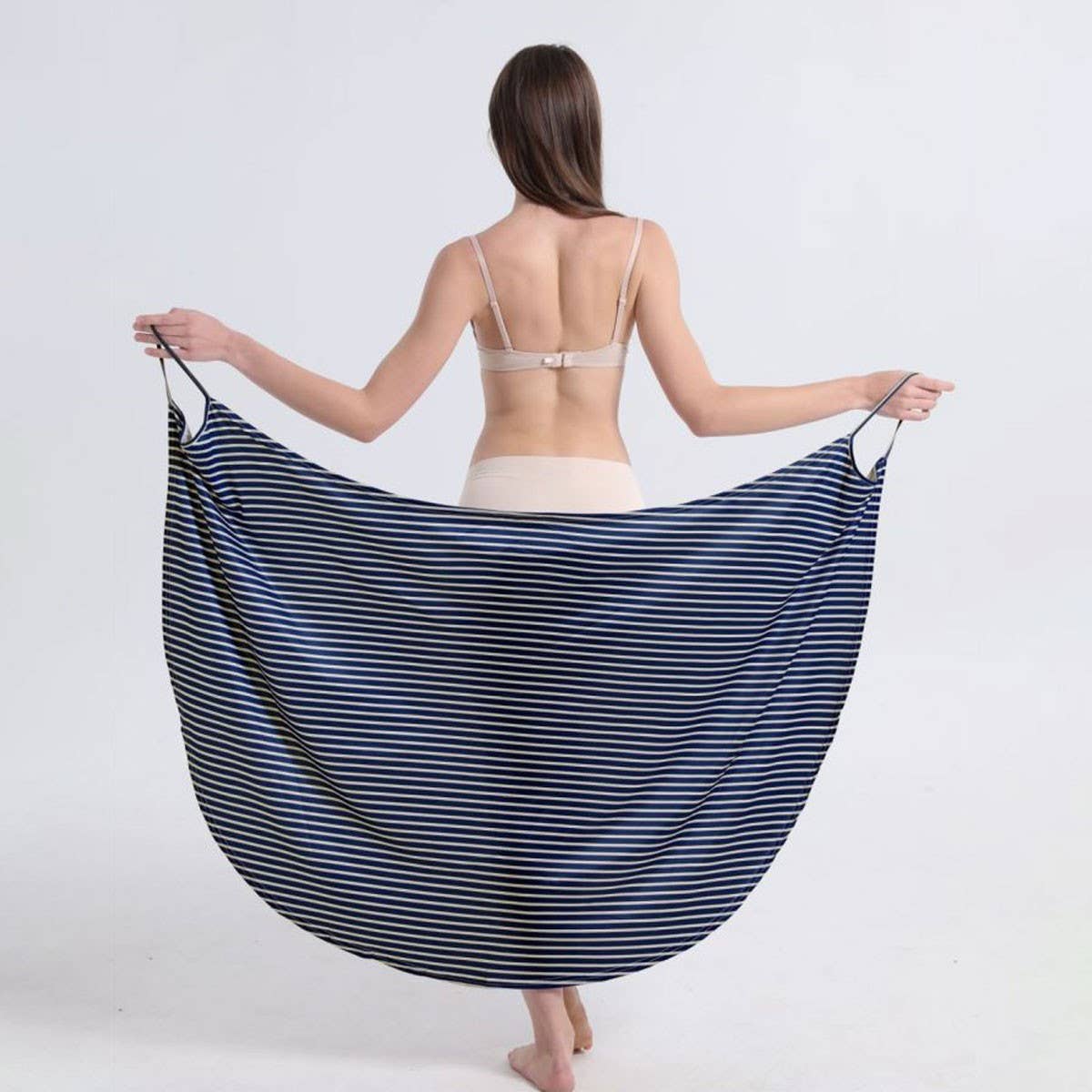 Sexy Striped Knit Sling Dress for Beach Vacation