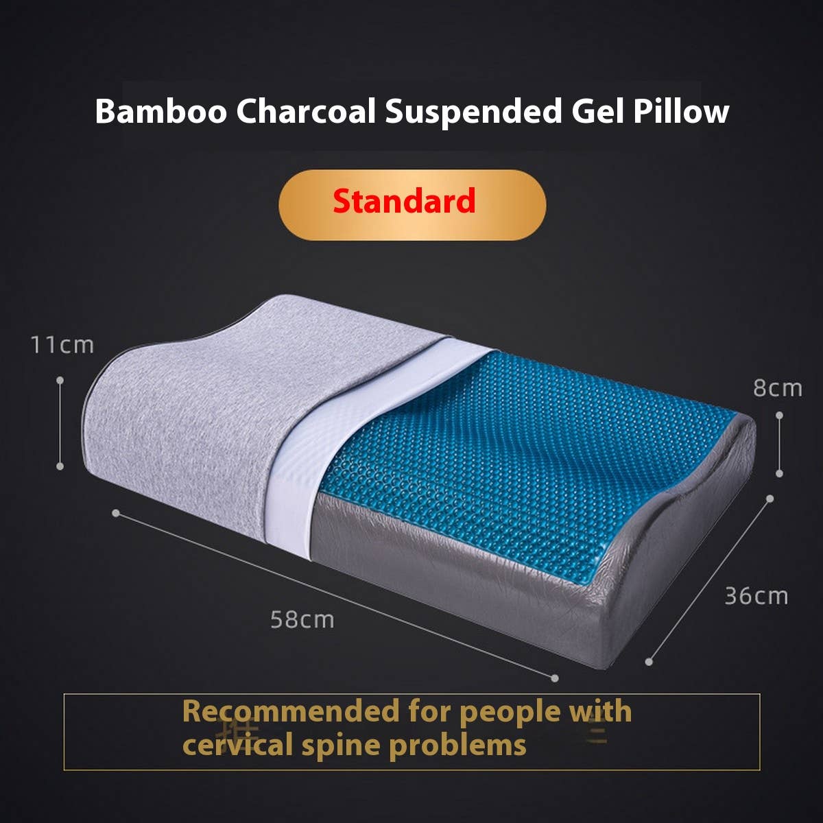 Cooling Gel Memory Foam Pillow, Slow Rebound