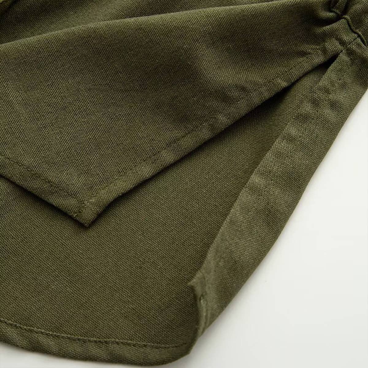 Fashion hunting linen blend loose lapel shirt