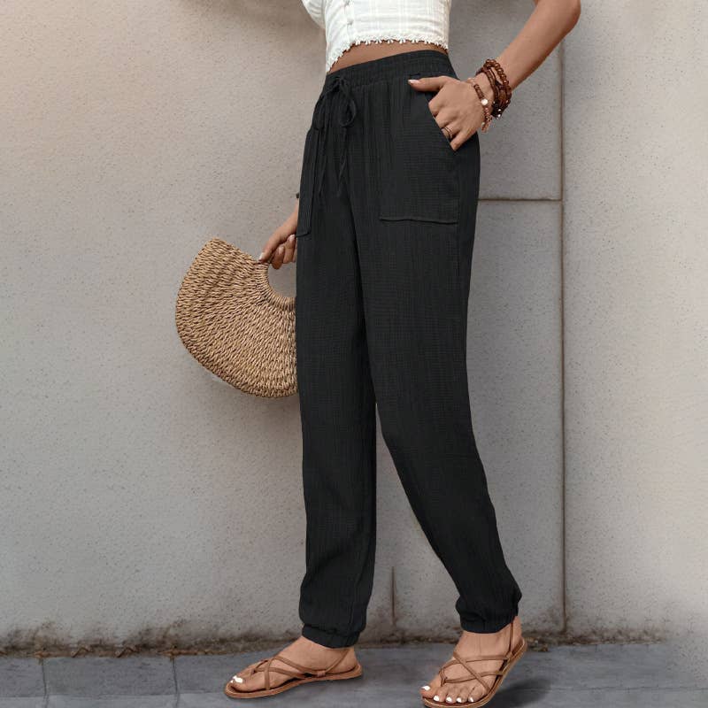 Texture sense casual long small foot pants