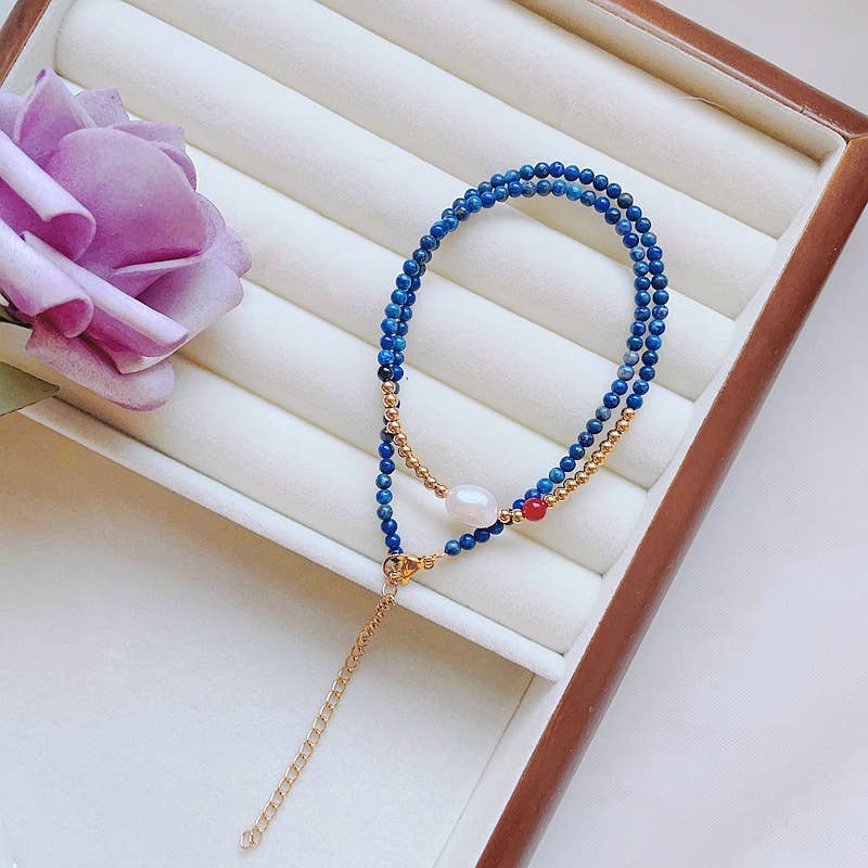 Baroque pearl natural stone necklace