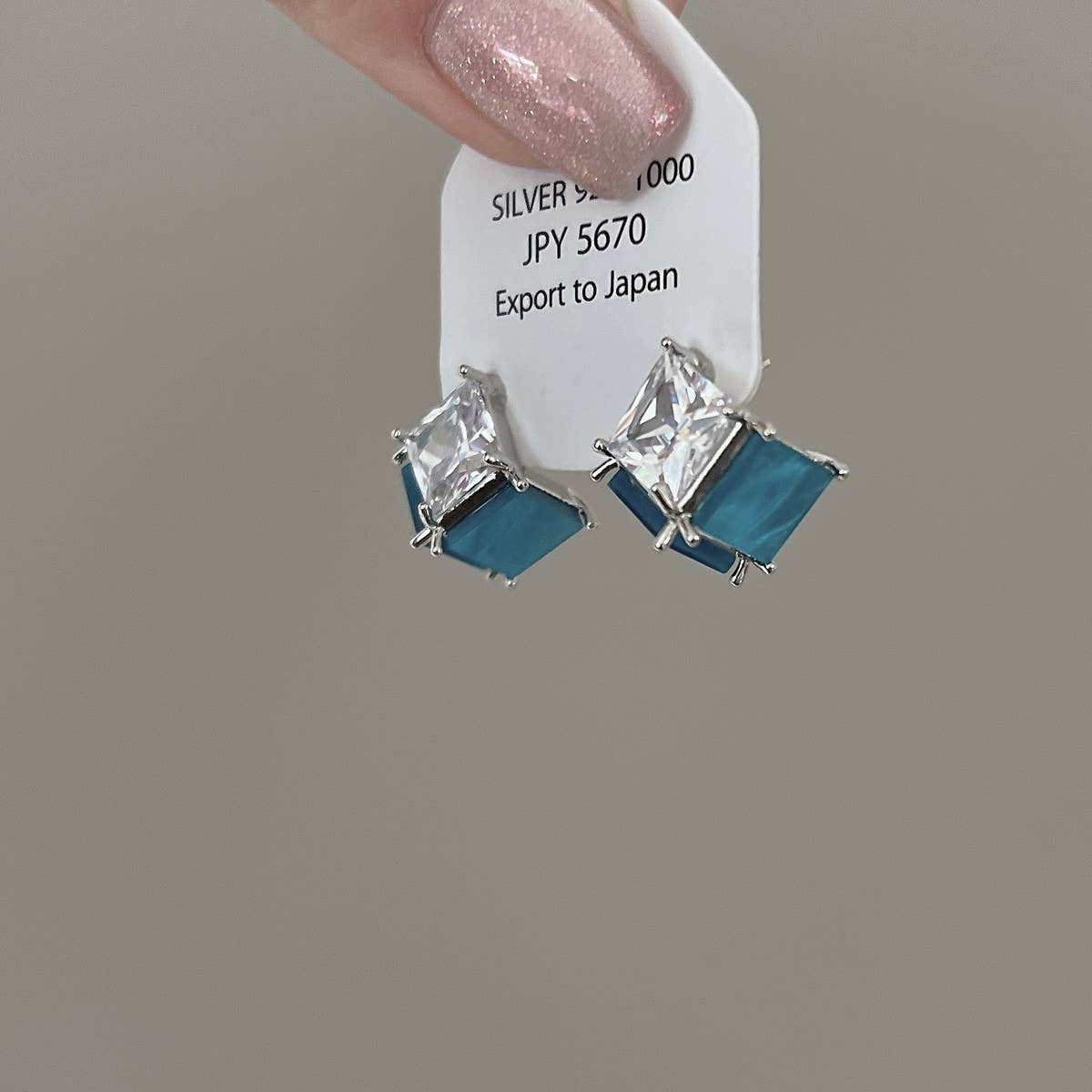 BLUE IMITATION ZIRCON EARRINGS_CWAJE1303