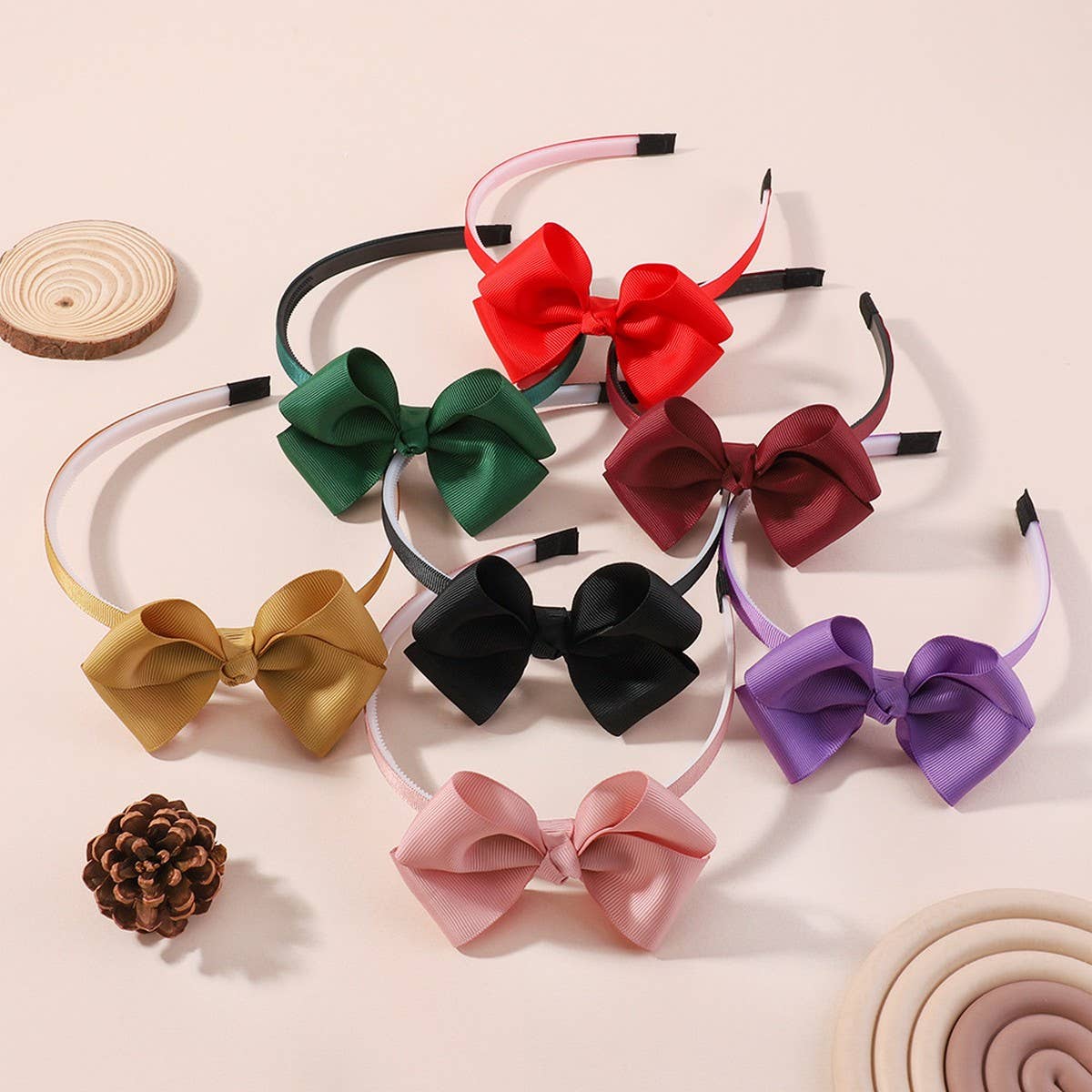 Double Bow Hair Clip Set with Pearl for Kids