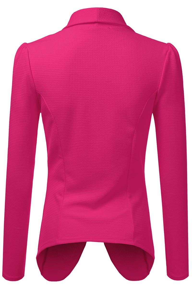 CWOBL090_Casual Work Long Sleeve Open Front Blazer