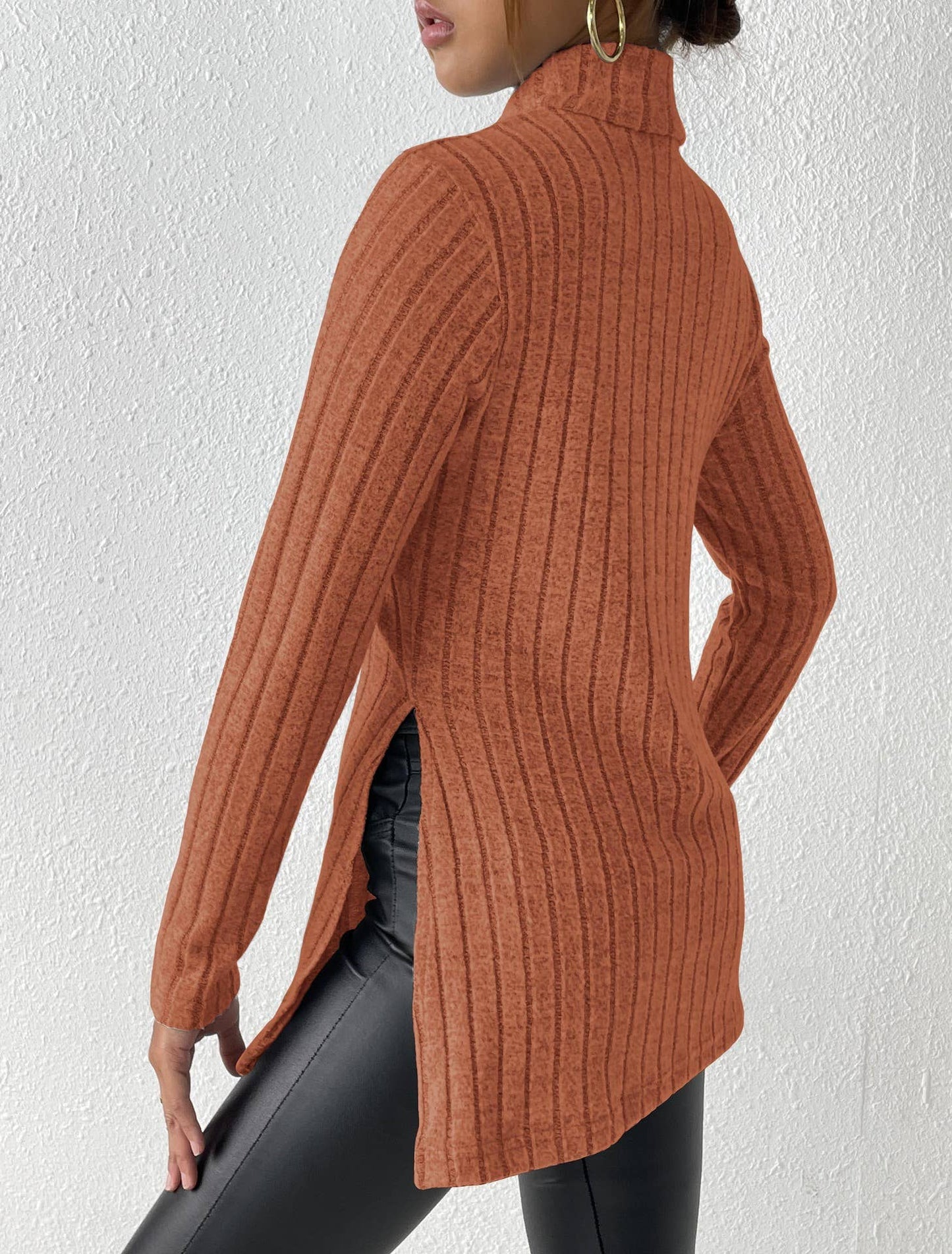 SLIM-FIT MID-LENGTH SWEATER SLIT PIT STRIPES