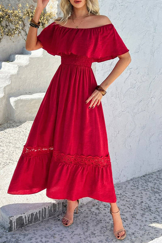 CWDMD5338_SUMMER CASUAL STYLE ONE SHOULDER WAIST DRESS