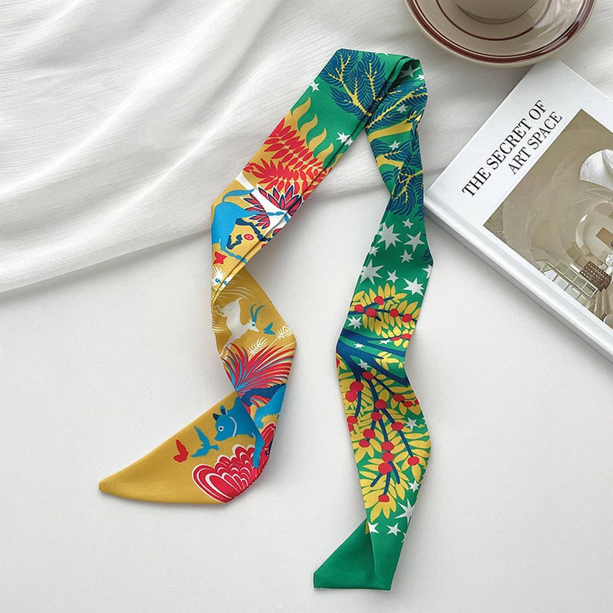 VERSATILE ANIMAL JUNGLE PRINT RIBBON HEADBAND