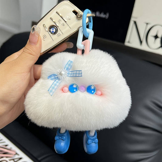 CUTE PLUSH CLOUD CAR KEYCHAIN BAG PENDANT