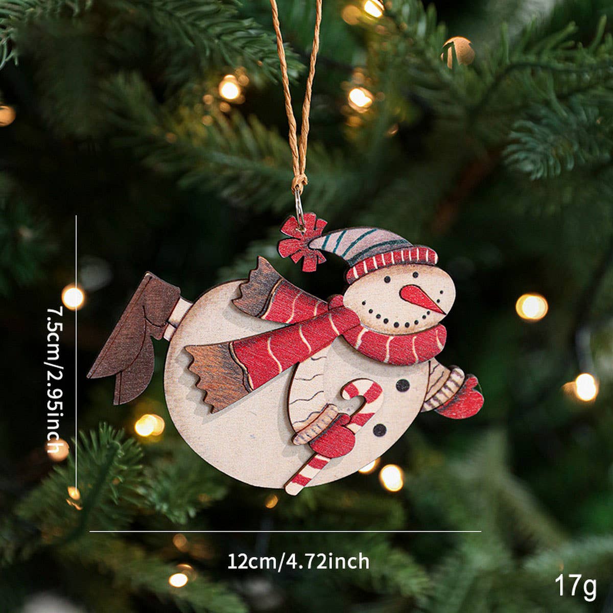 Rustic Wood Christmas Tree Santa Snowman Decor