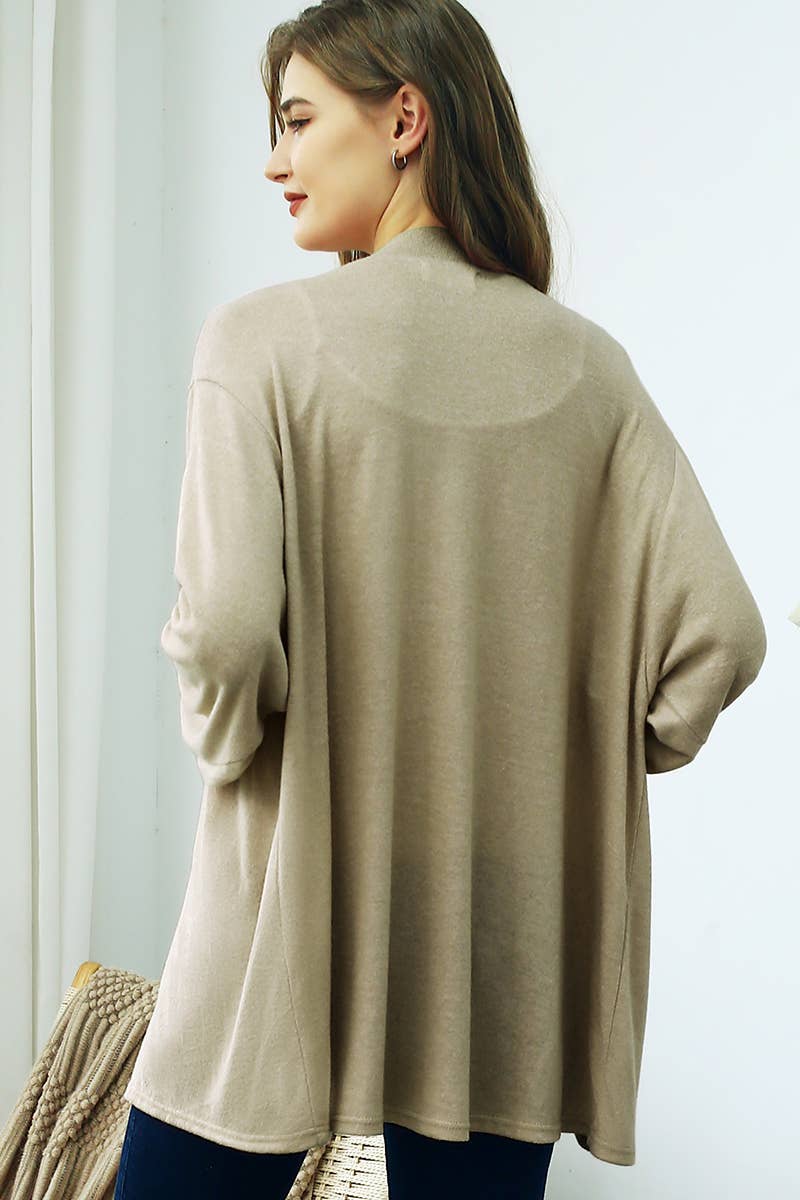 CWOCAL533_Long Sleeve Casual Open Front Long Cardigan