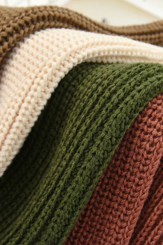 Yarn Knit Colorblock Scarf - Cozy Neck Wrap_CWASC0052