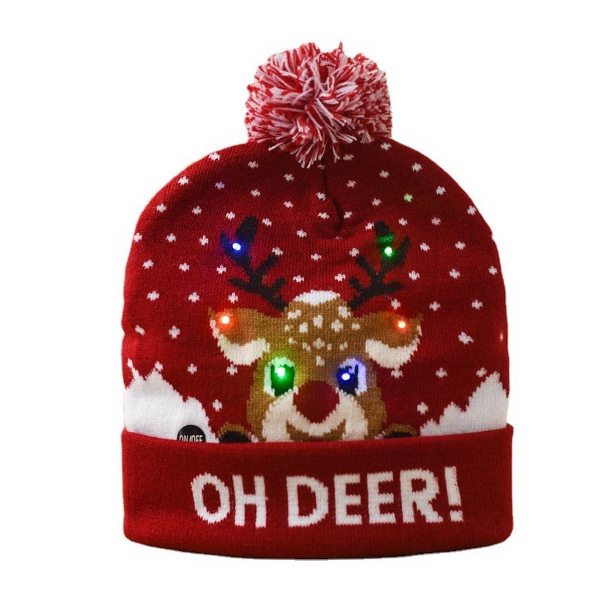CHRISTMAS LED LIGHT GLOWING KNITTED CHRISTMAS HAT_CWAH2314