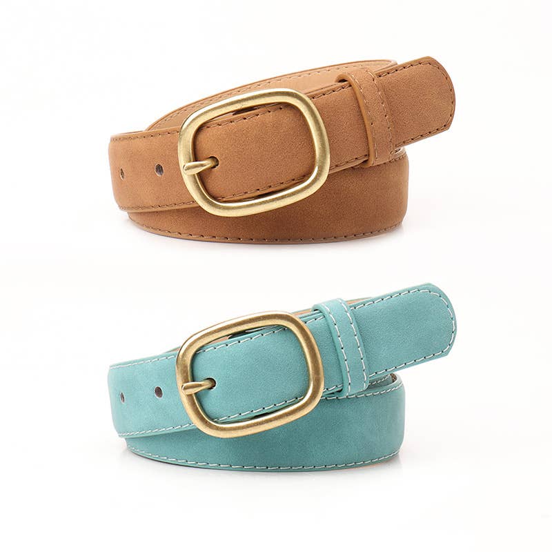 Fashionable retro trendy bronze pin buckle belt