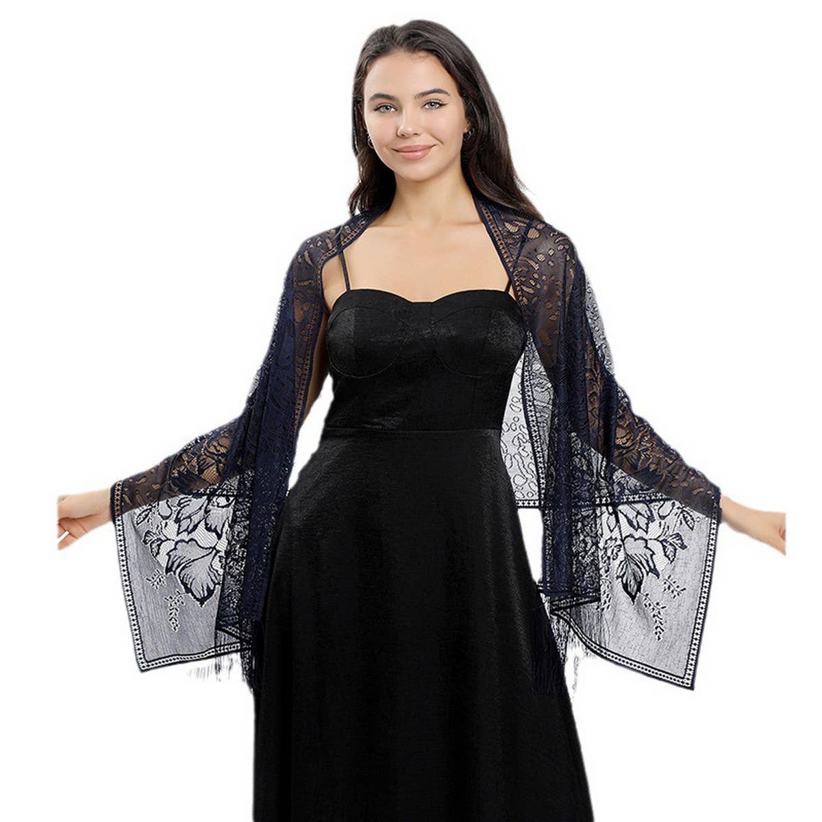 NEW FLOWER LACE EVENING SHAWL
