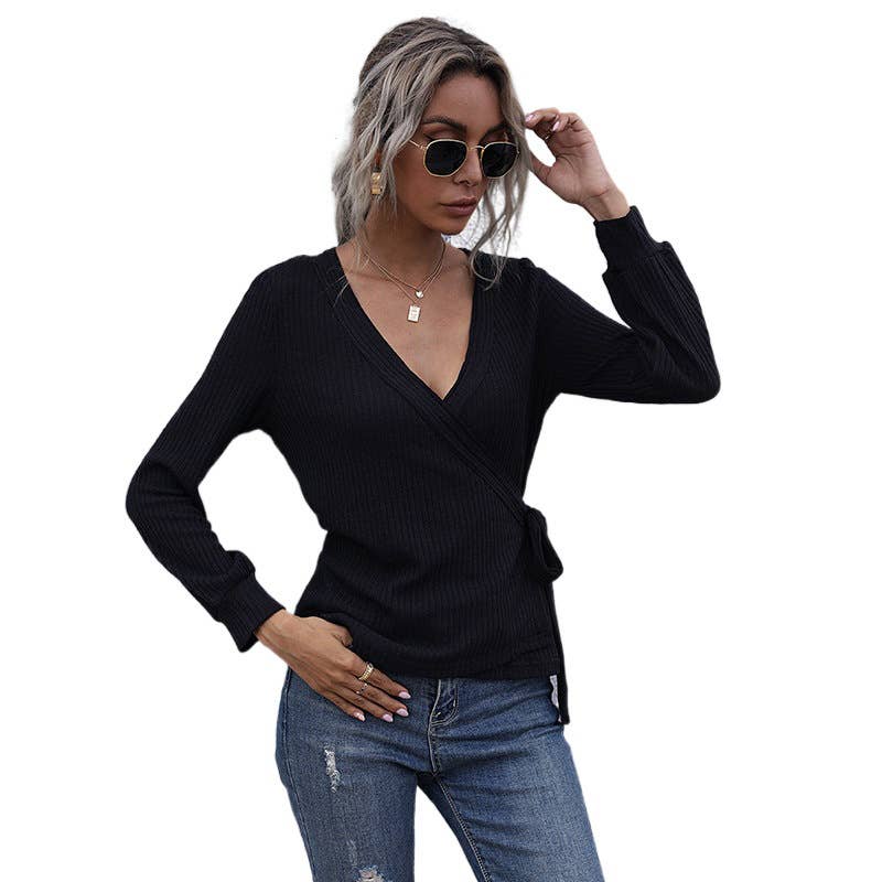 SOLID COLOR PULLOVER SLIM-FIT BASIC KNITWEAR