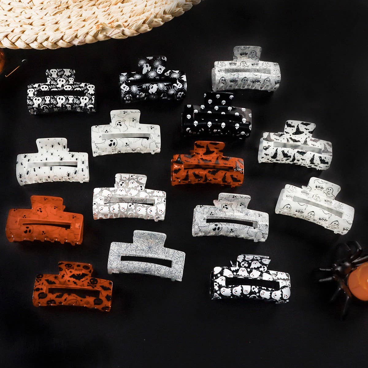 CWAHA1618_HALLOWEEN FUN RECTANGLE HAIR CLAW CLIP