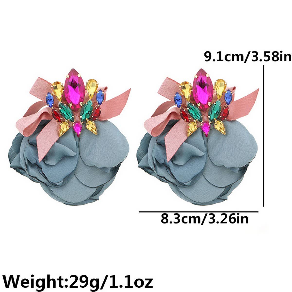 Handmade Fabric Flower Earrings ? Bold Drop Design