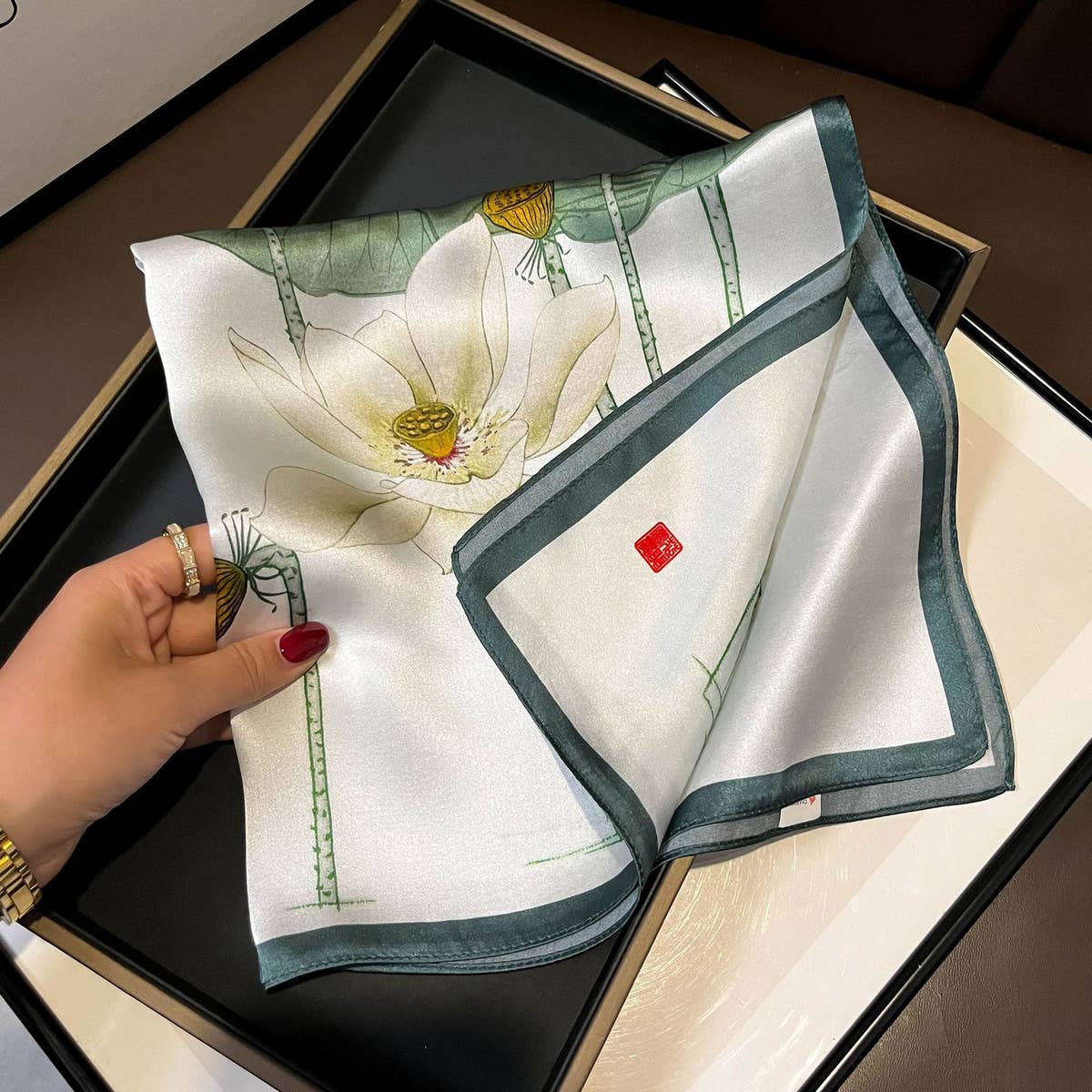 Silk Camellia Scarf - Versatile Sun Protection