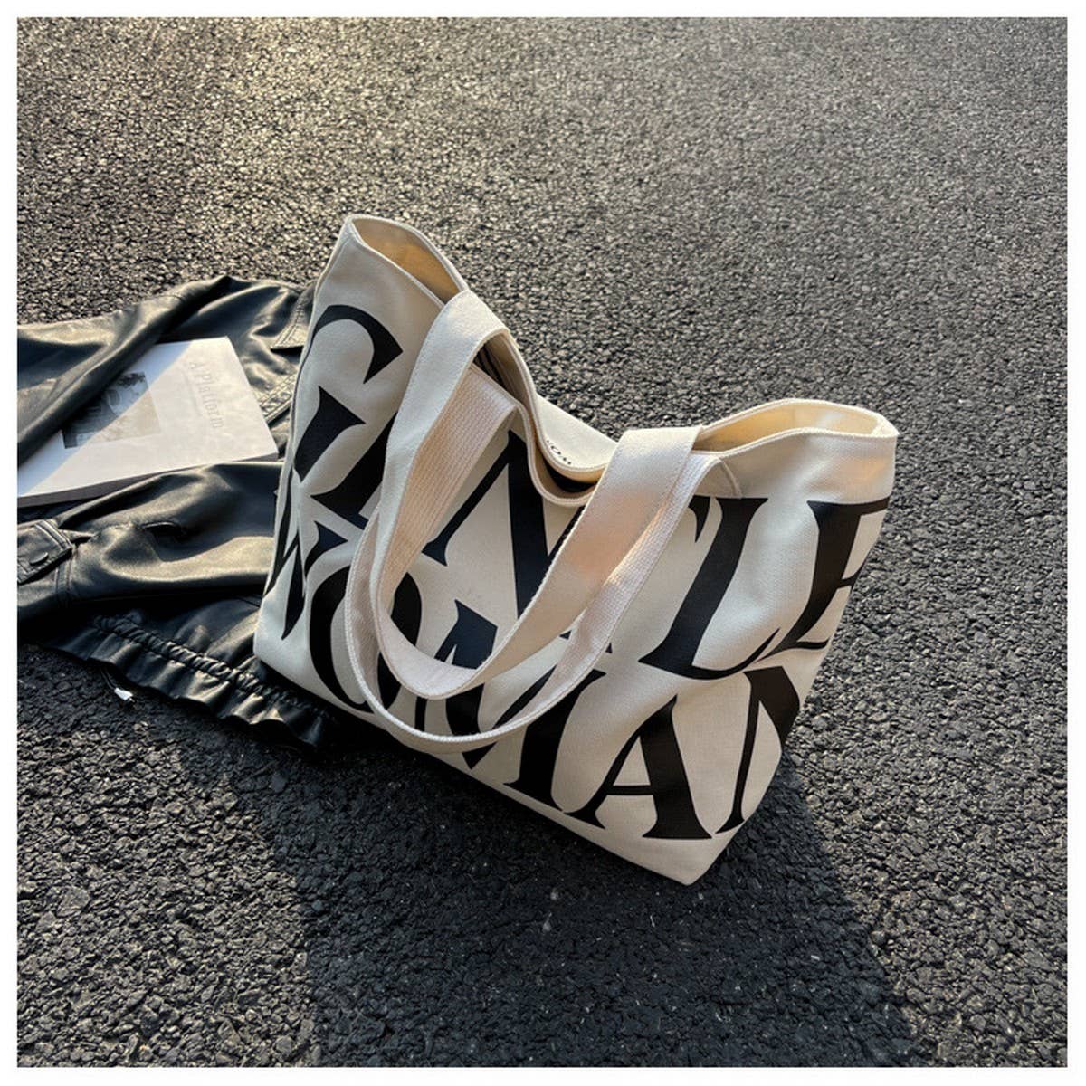 2024 NEW LETTER PRINT SIMPLE SHOULDER BAG_CWAB2671