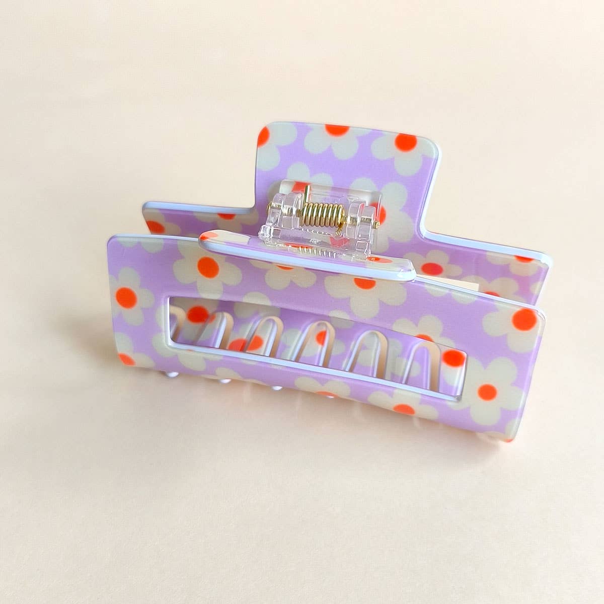 Dopamine Flower Square Hair Claw Clip, Cute Style_CWAHA1022