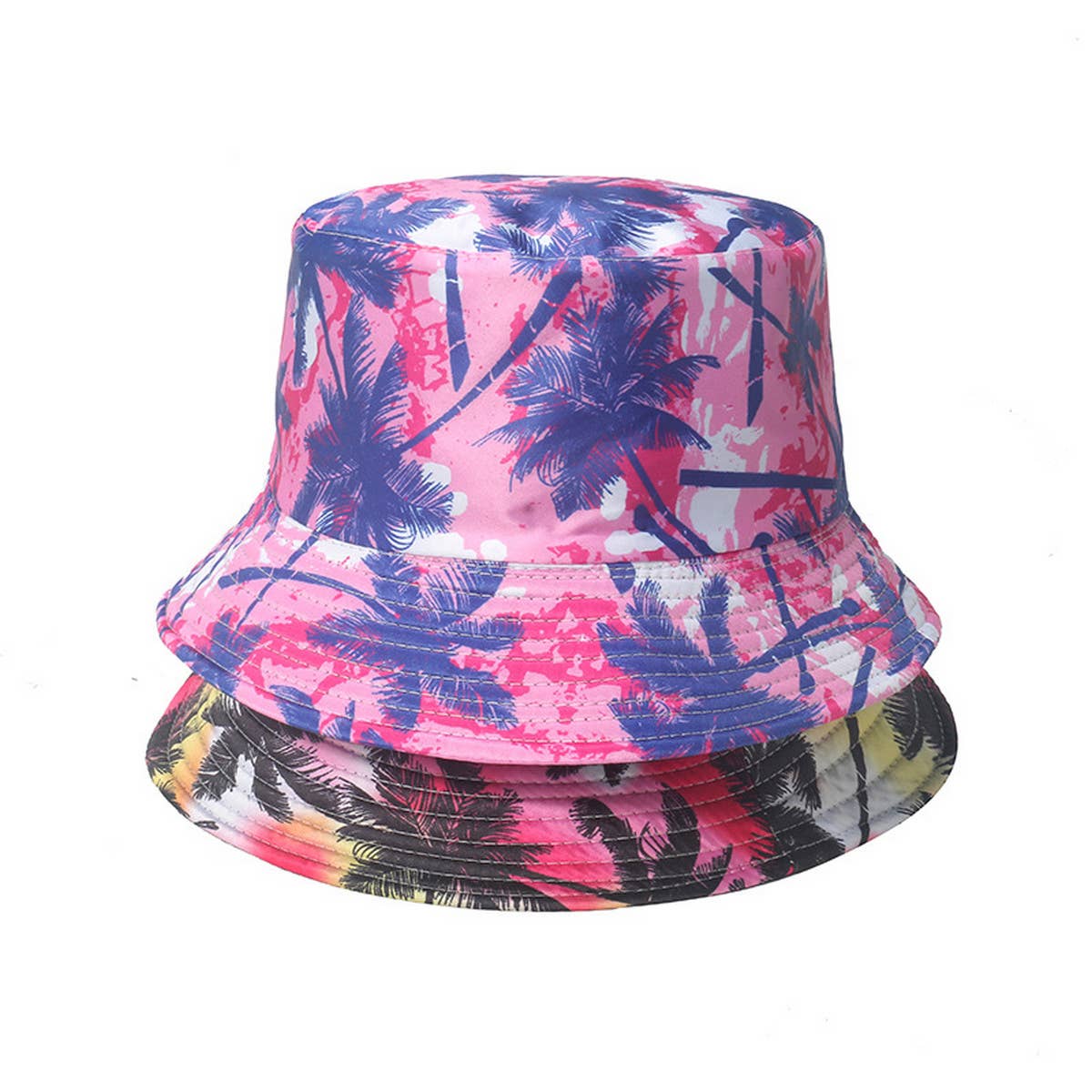 2024 NEW COLORFUL COCONUT TREE PRINT BUCKET HAT_CWAH1565