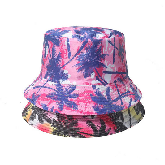 2024 NEW COLORFUL COCONUT TREE PRINT BUCKET HAT_CWAH1565