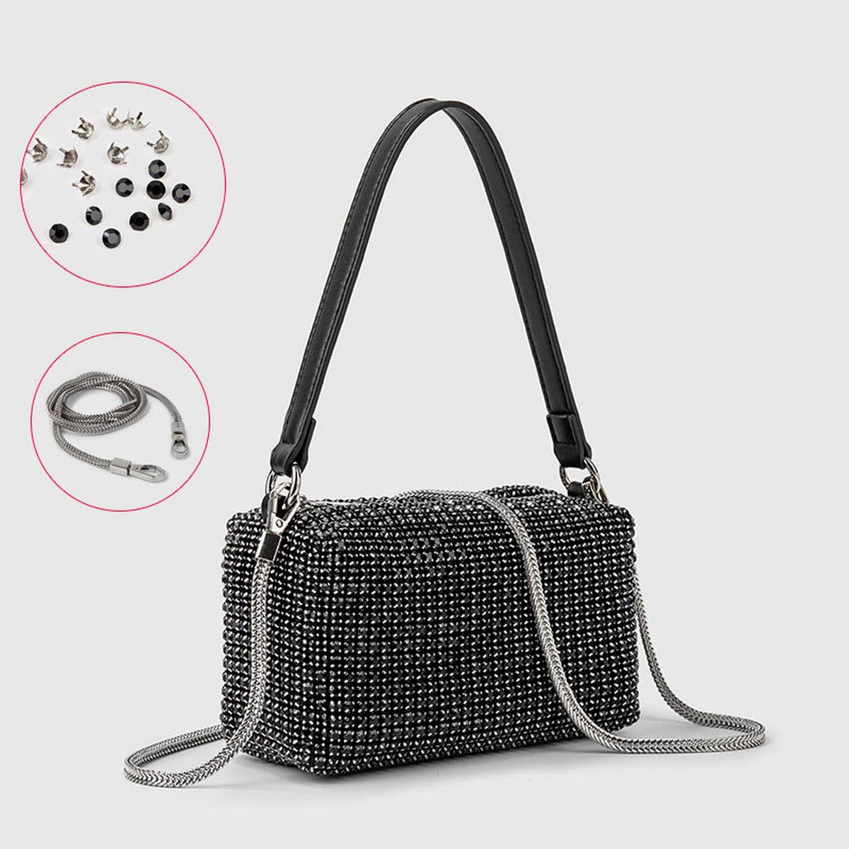 FASHION SMALL SQUARE RHINESTONE EVENING BAG_CWAB3581